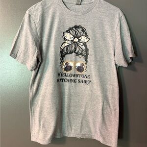 Gildan Softstyle Heather Gray T-Shirt YELLOWSTONE INSPIRED SZ-MEDIUM